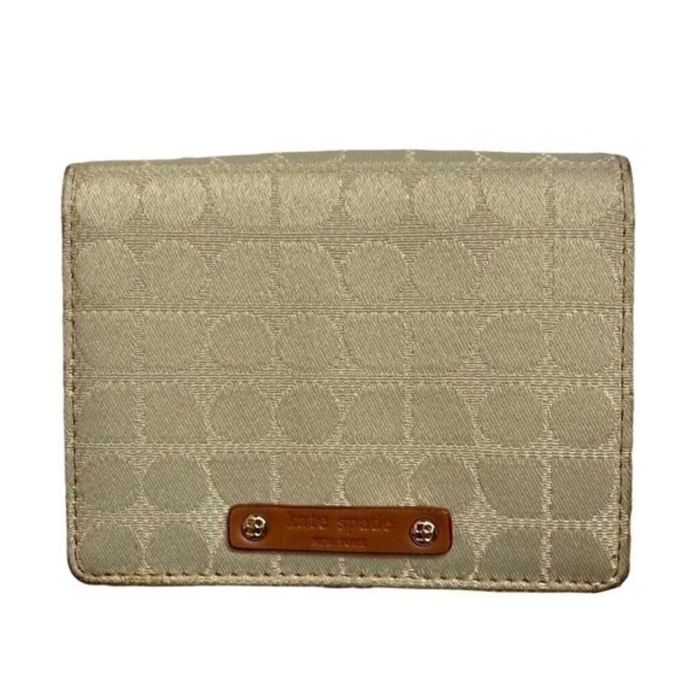 Kate spade New York vintage brown and signature cream canvas wallet